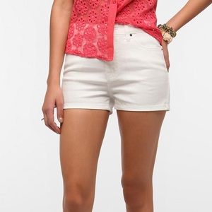 BDG White Denim Shorts